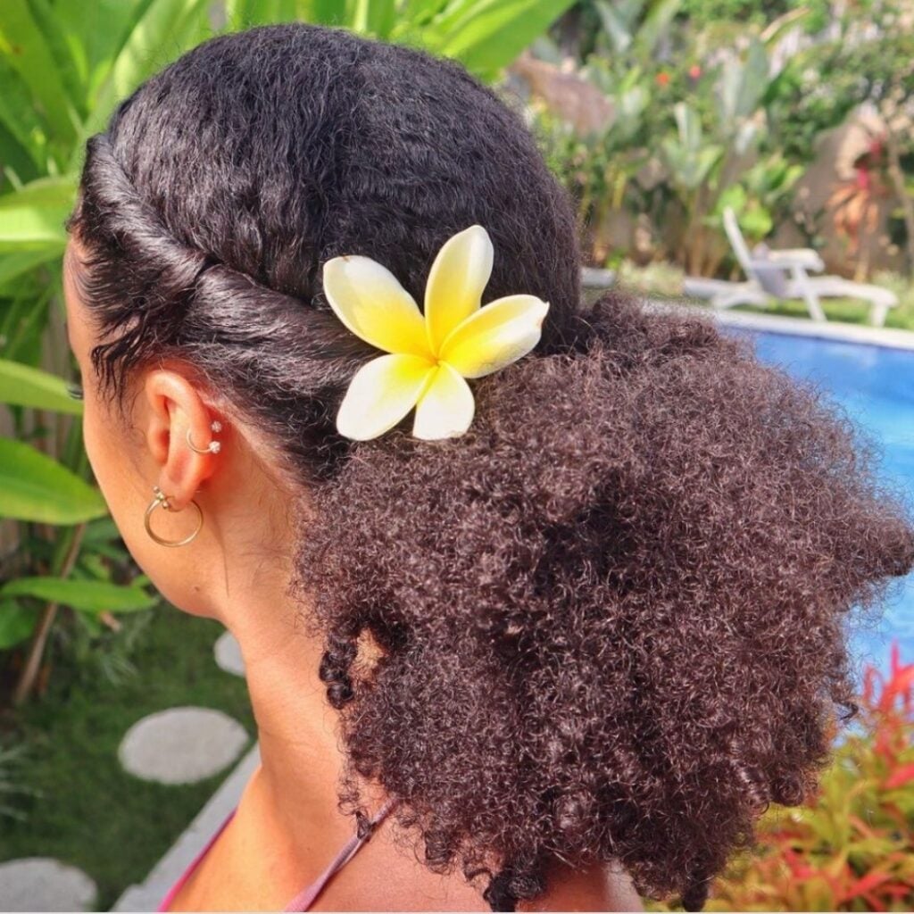 Side Puff With Flower Accessory Side Puff With Flower Accessory — Simple Puff Hairstyles