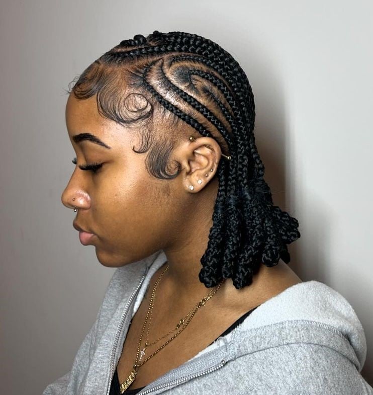 Geometric Pattern Box Braids Geometric Pattern Box Braids — Simple Quick Braids Hairstyle