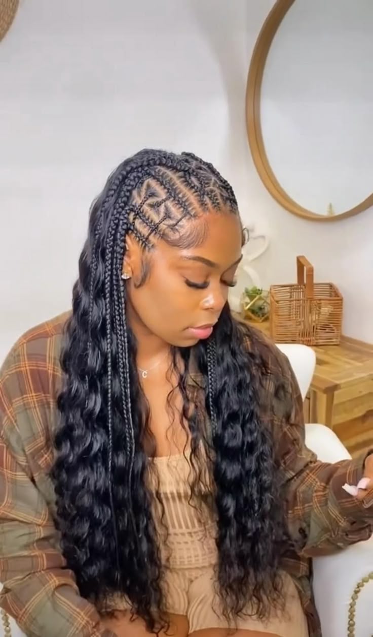 Geometric Scalp Braids With Blonde-Tipped Waves Geometric Scalp Braids With Blonde-Tipped Waves — Simple Quick Braids Hairstyle