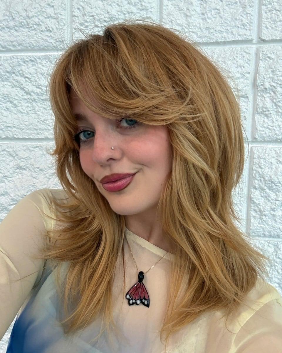 Collarbone Layers With Blunt Bangs Collarbone Layers With Blunt Bangs — Simple Rachel Haircuts