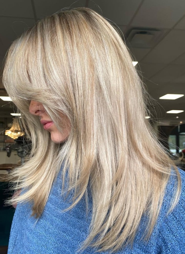 Shoulder Length Shag With Curtain Bangs Shoulder Length Shag With Curtain Bangs — Simple Rachel Haircuts