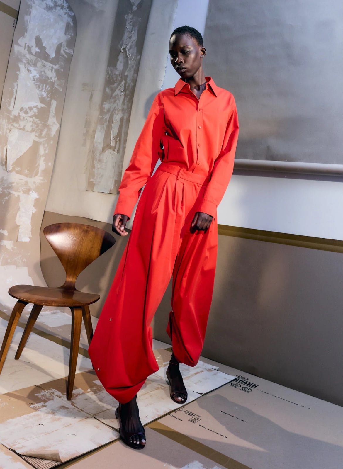 Red Bio Twill Triple Pleat Pants Red Bio Twill Triple Pleat Pants — Simple Red Pants Outfits