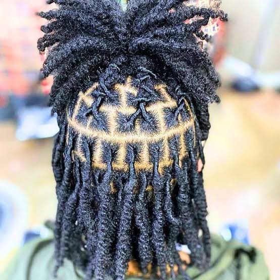 Shoulder Length Black Locs With Scalp Braids — Simple Retwist Locs