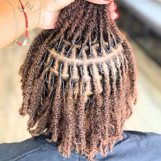 Collarbone Length Coily Locs With Geometric Parting — Simple Retwist Locs