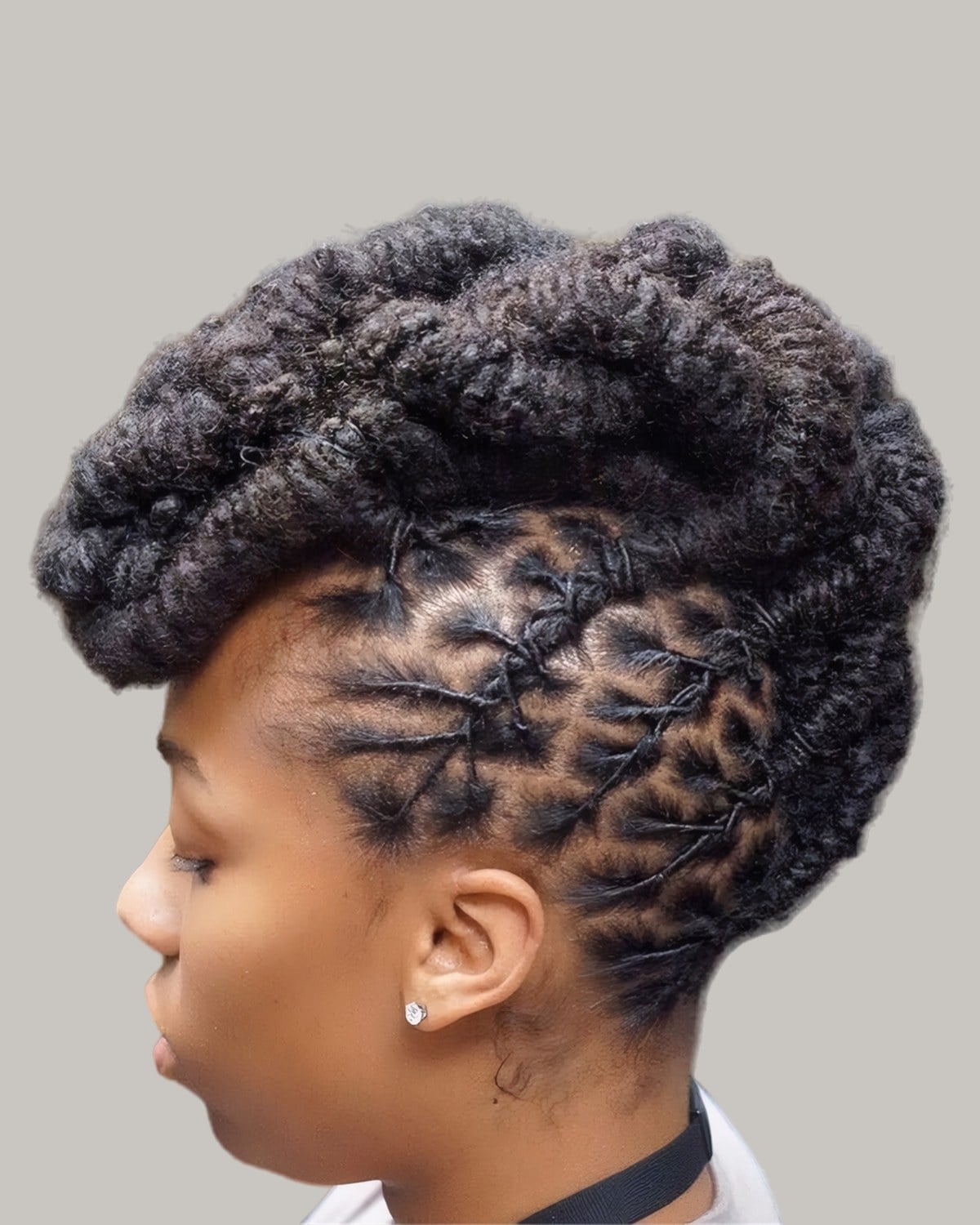 Short Locs Updo With Geometric Retwist — Simple Retwist Locs
