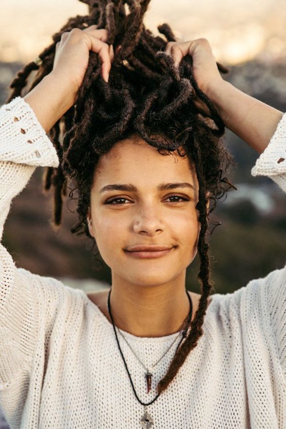 Natural Texture Mid-Back Dark Brown Locs — Simple Retwist Locs