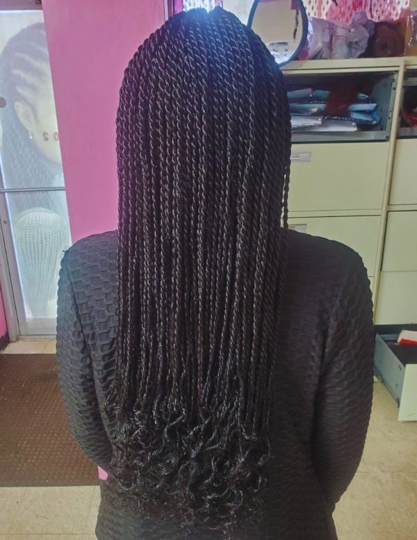 Long Uniform Black Mid-Back Twists — Simple Senegalese Twists