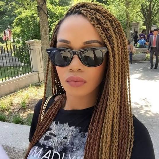 Brown Blonde Two-Tone Mid-Back Twists — Simple Senegalese Twists