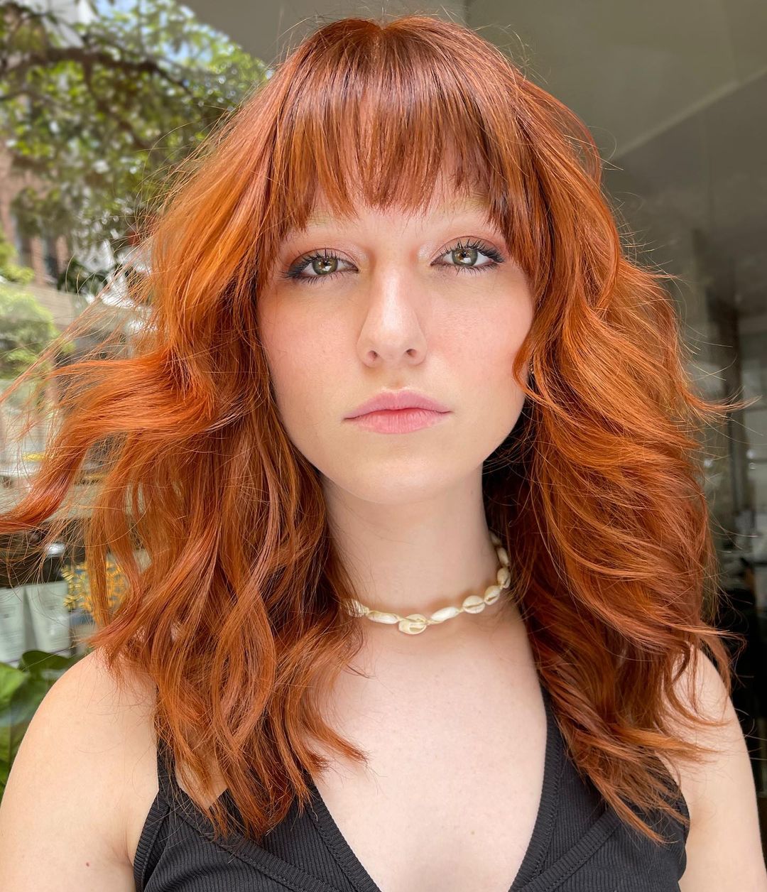 Collarbone Length Vibrant Red Shag — Simple Shag Hair
