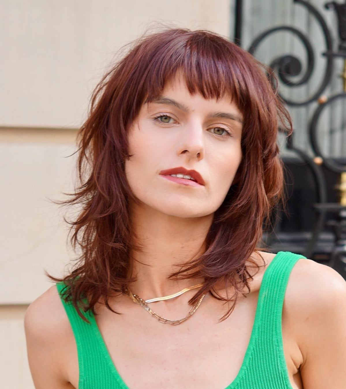 Collarbone Length Medium Brown Shag With Highlights — Simple Shag Hair