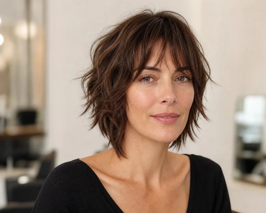Short Ear Length Shag With Choppy Bangs — Simple Shag Hair