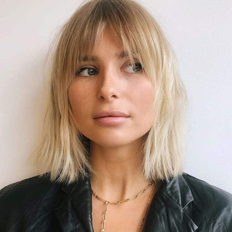 Collarbone Length Ash Blonde Shag With Blowout — Simple Shag Hair
