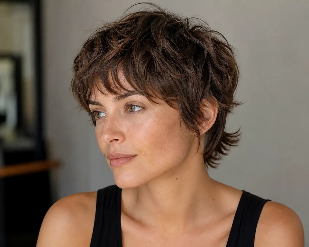 Short Ear Length Shag With Textured Fringe — Simple Shag Hair