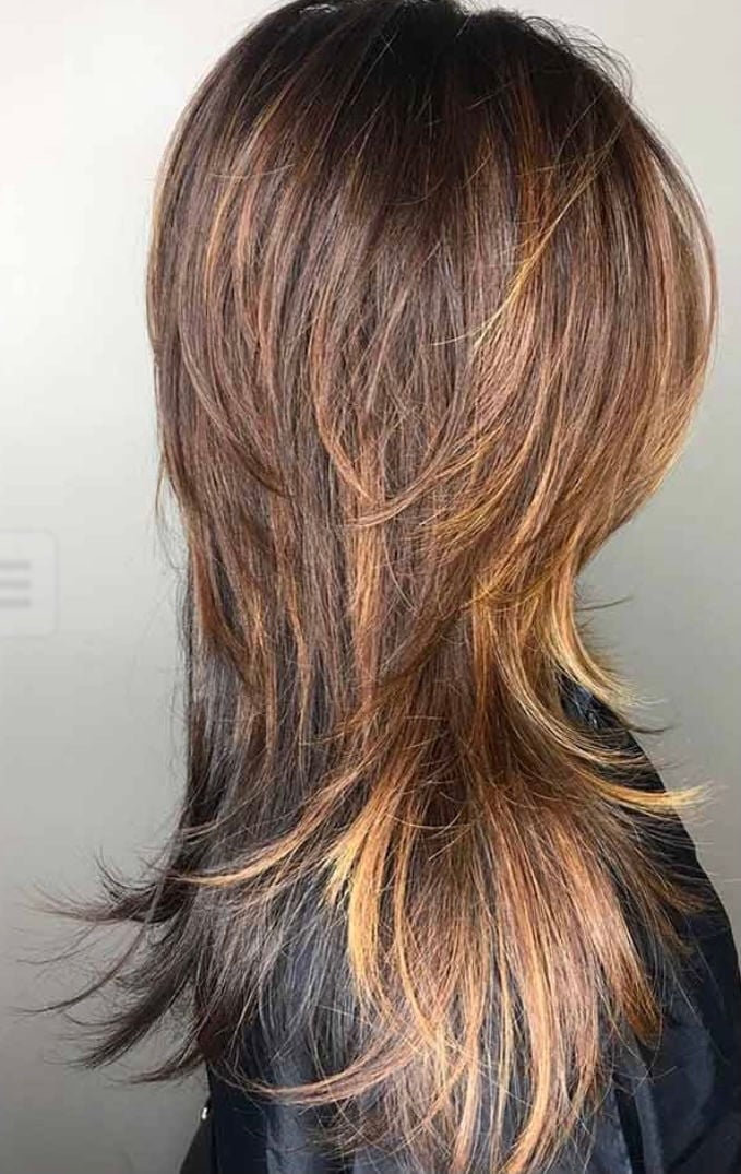 Mid-Back Shag With Blonde Balayage — Simple Shag Hair