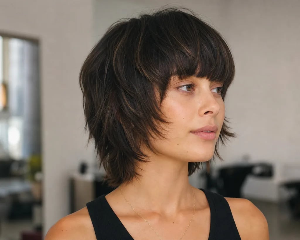 Chin Length Shag With Heavy Layers — Simple Shag Hair