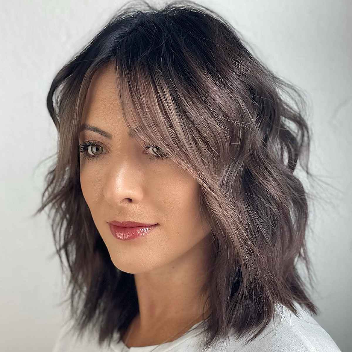 Collarbone Lob With Curtain Bangs Collarbone Lob With Curtain Bangs — Simple Short Haircuts