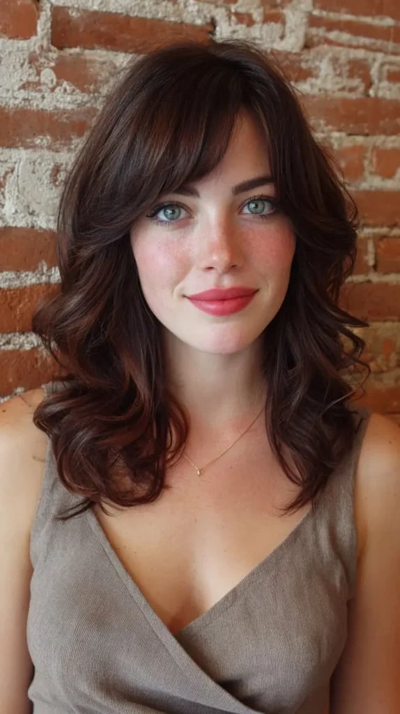 Collarbone Blowout With Curtain Bangs — Simple Side Bangs