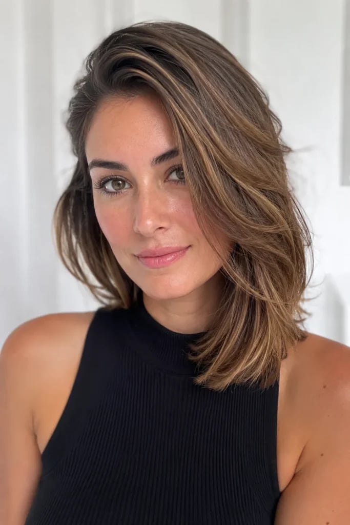 Blonde Lob With Natural Texture — Simple Side Part Hairstyles