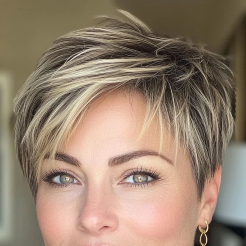 Short Pixie Cut With Tousled Fringe — Simple Side Part Hairstyles