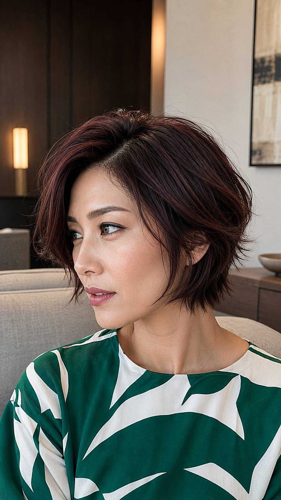 Short Textured Shag With Choppy Bangs — Simple Side Part Hairstyles