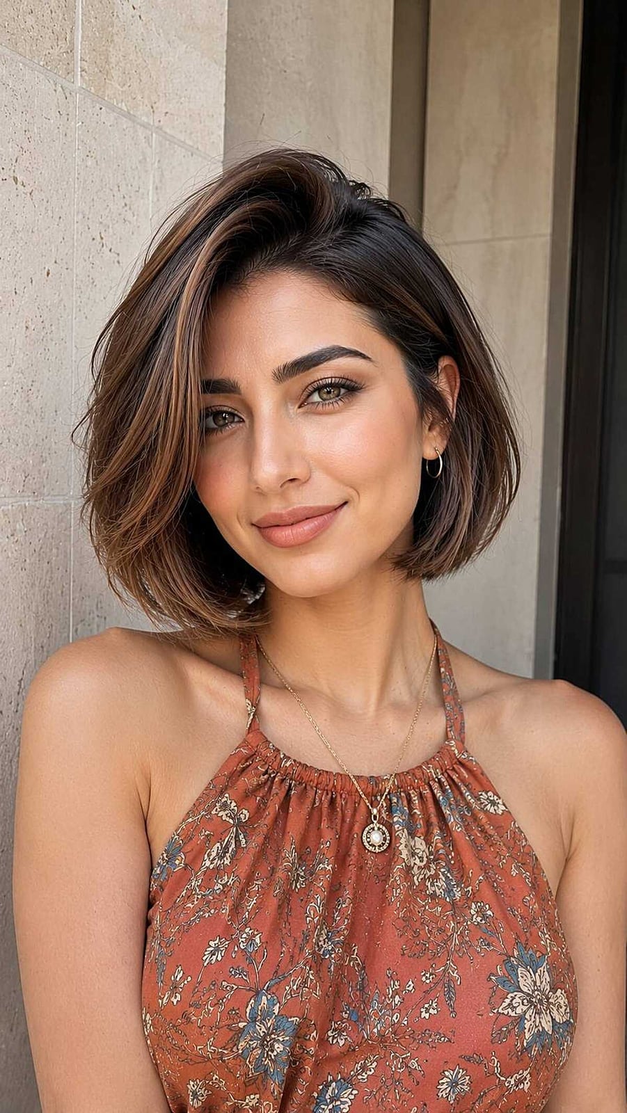 Chin Length Blunt Bob With Balayage — Simple Side Part Hairstyles
