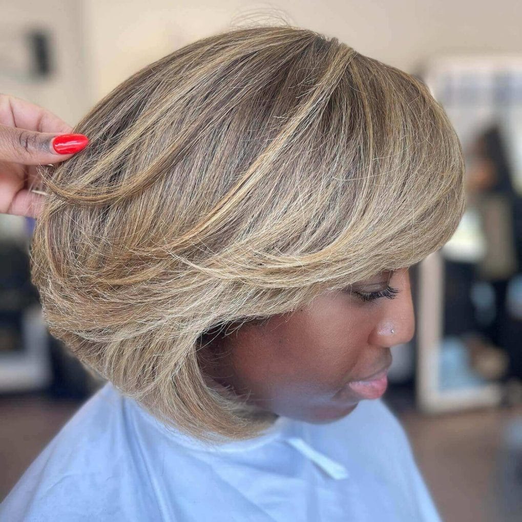 Collarbone Dark Brown Voluminous Waves, Close-Up Take — Simple Silk Press Hairstyles