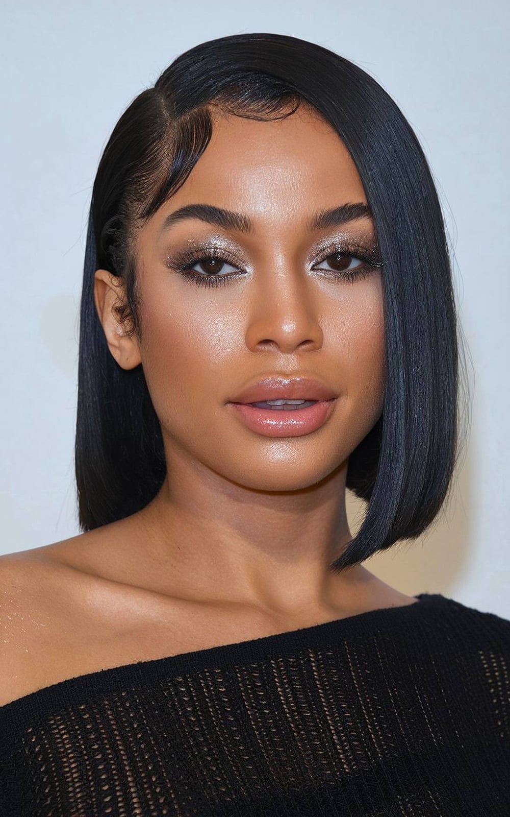 Sleek Black Chin Bob With Side Part — Simple Silk Press Hairstyles