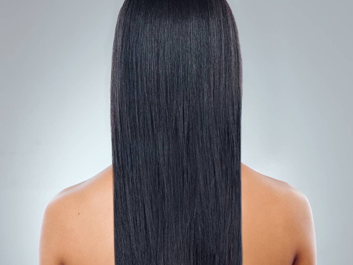 Long Straight Black Mid-Back Hair — Simple Silk Press Hairstyles