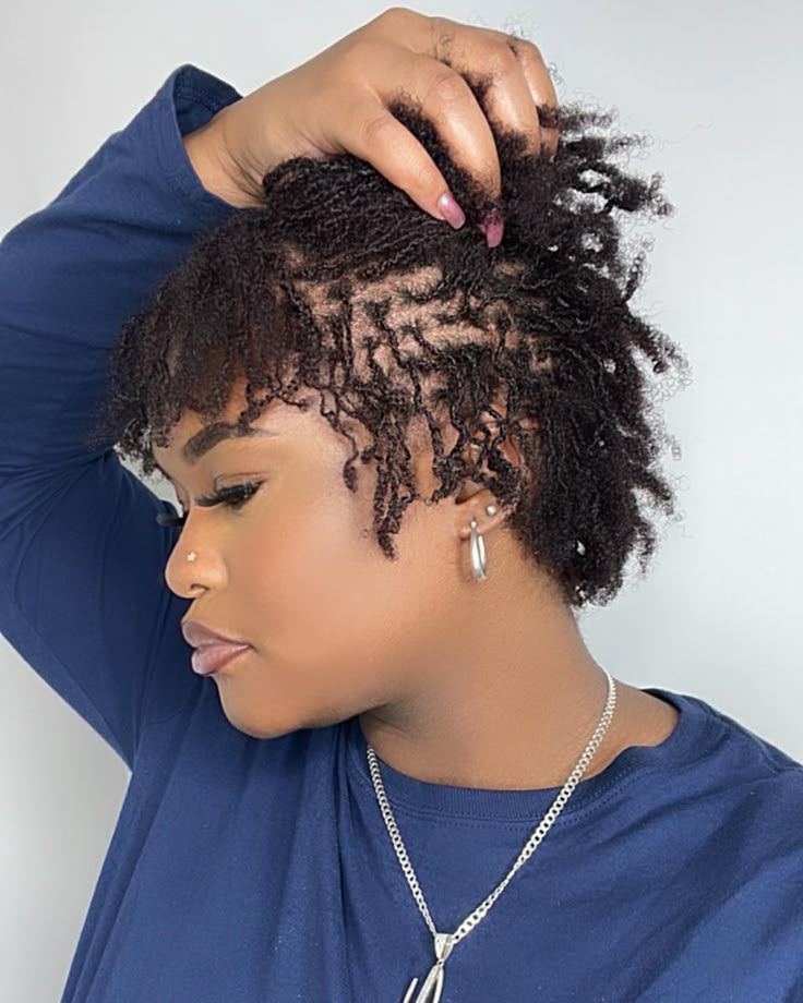 Shoulder Micro Locs Styled Into Two Buns — Simple Sister Locs