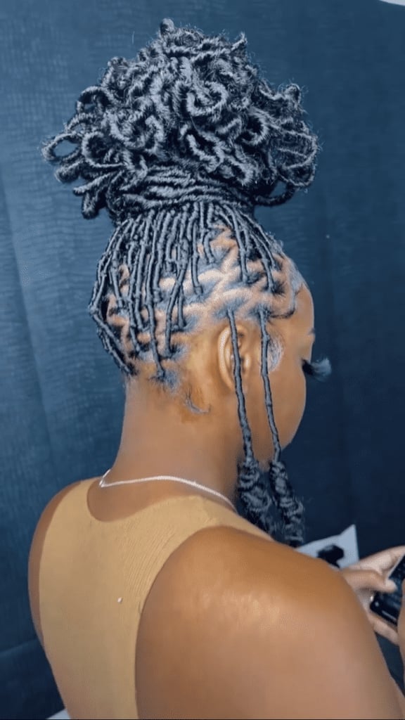 Mid-Back Black Locs Intricate Updo Mid-Back Black Locs Intricate Updo — Simple Soft Locs Hairstyles