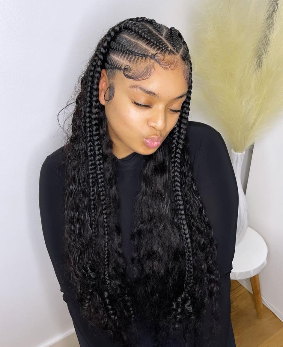 Intricate Stitch Braids With Loose Ends Intricate Stitch Braids With Loose Ends — Simple Stitch Braids Hairstyles