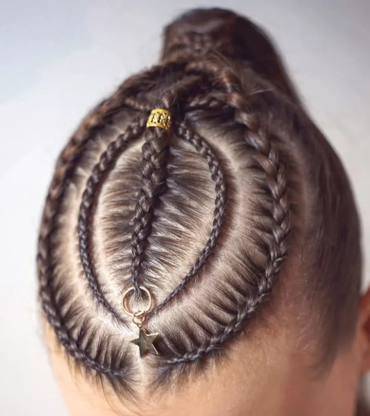 Circular Geometric Stitch Braids Circular Geometric Stitch Braids — Simple Stitch Braids Hairstyles