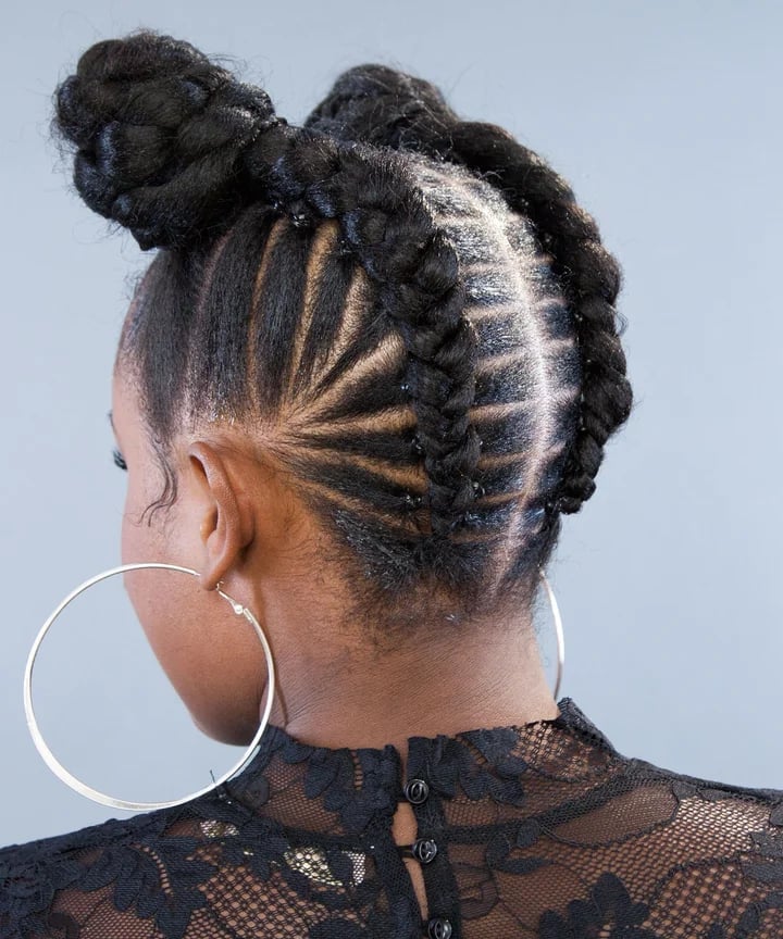 Stitch Braids Into Double Buns Stitch Braids Into Double Buns — Simple Stitch Braids Hairstyles