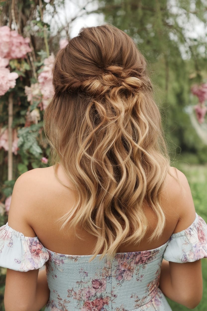 Collarbone Half-Up Half-Down With Braid — Simple Strapless Dresses Hairstyles