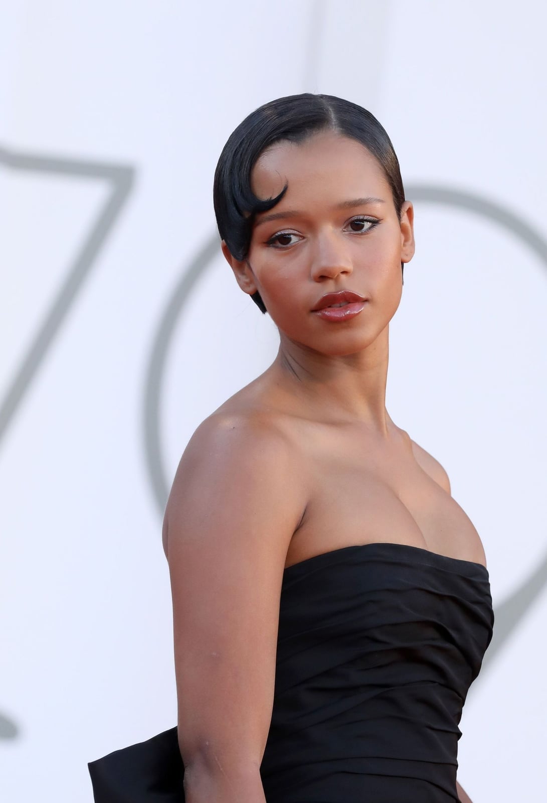 Short Pixie Cut With Sculpted Finger Waves — Simple Strapless Dresses Hairstyles