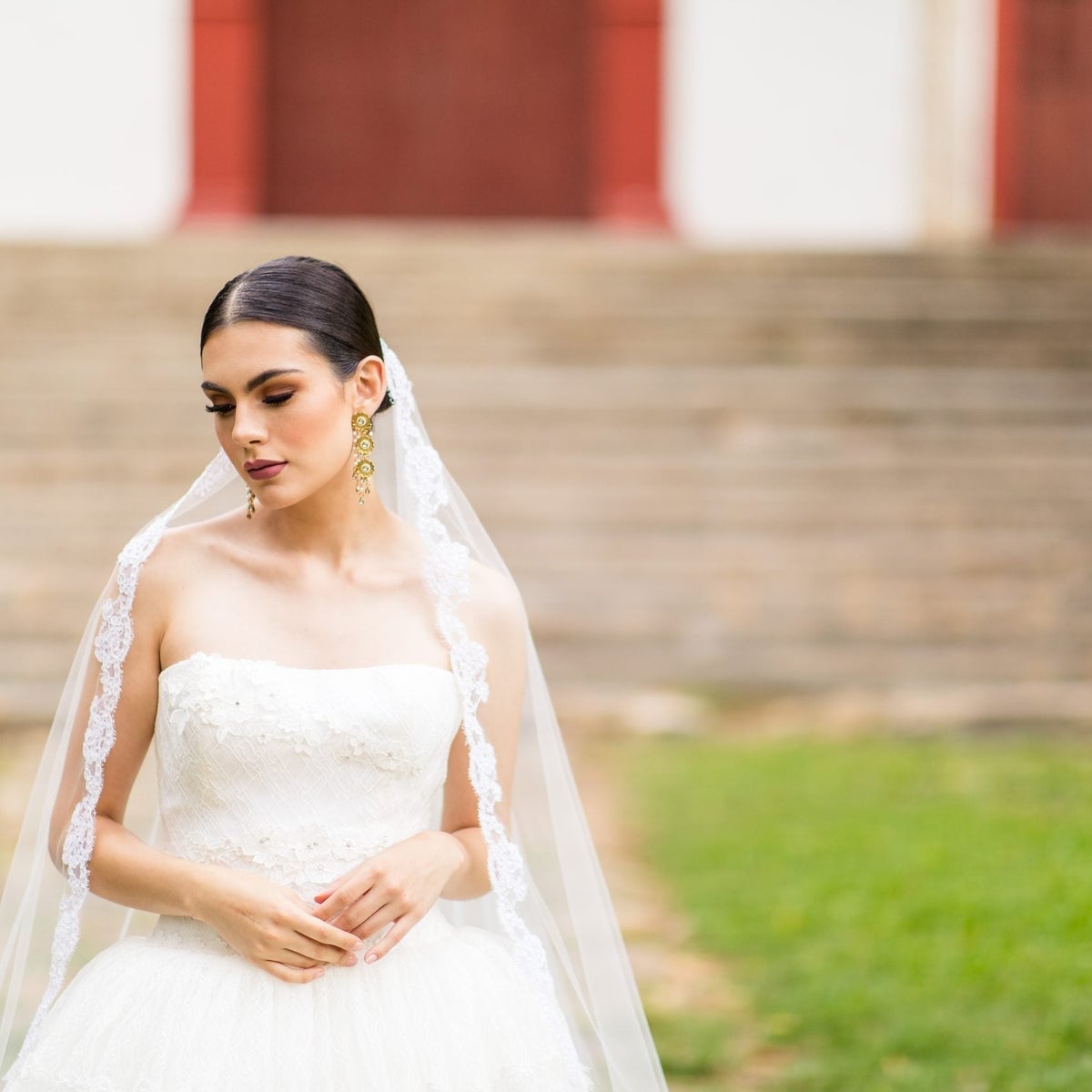 Fine Dark Brown Sleek Low Bun, Framing The Face — Simple Strapless Dresses Hairstyles