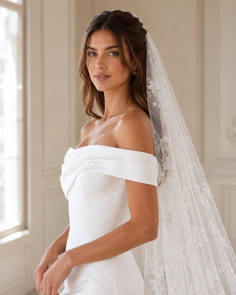 Shoulder Length Waves With Wispy Bangs — Simple Strapless Dresses Hairstyles