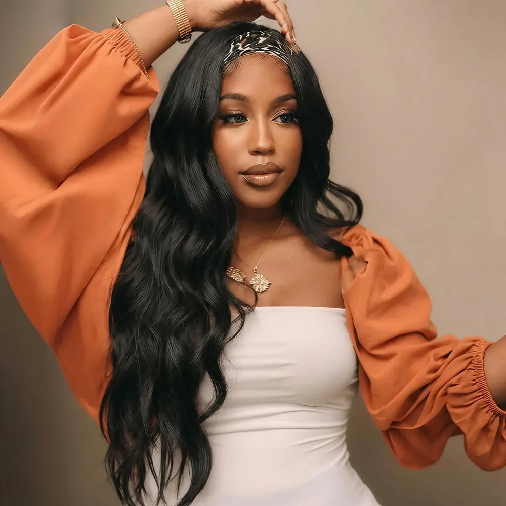 Long Black Body Wave Wig — Simple Styling Wig