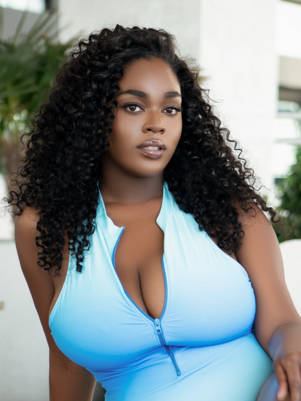 Voluminous Dark Brown Curly Hair — Simple Styling Wig