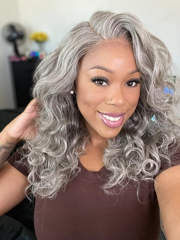 Salt and Pepper Loose Curls — Simple Styling Wig