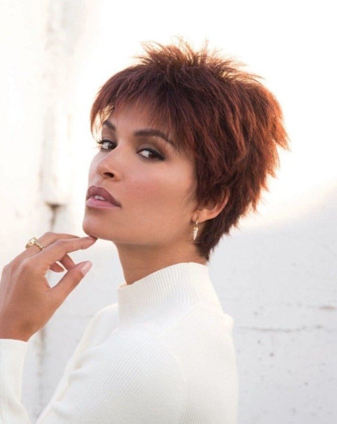 Vibrant Red Textured Pixie Cut — Simple Styling Wig