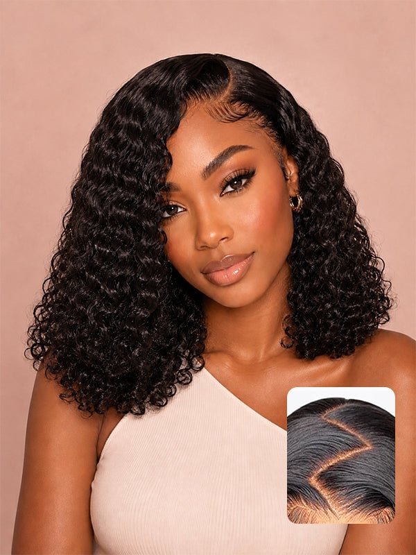 Short Curly Black Bob — Simple Styling Wig