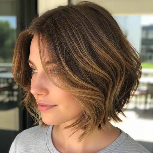 Collarbone Bob With Layers And Waves — Simple Textured Hair