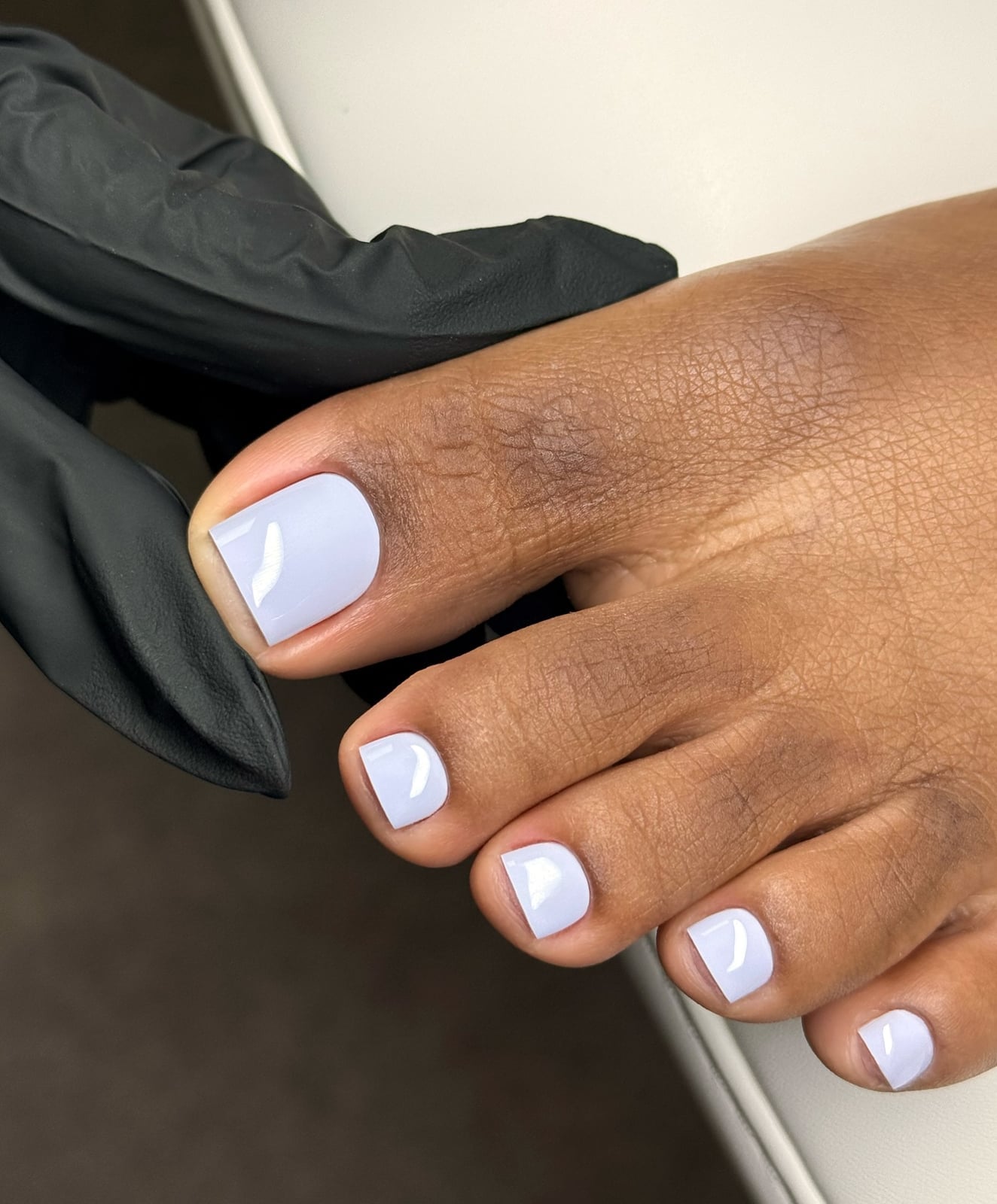 Glossy Light Lavender Soft Square Toenails — Simple Toenail Colors