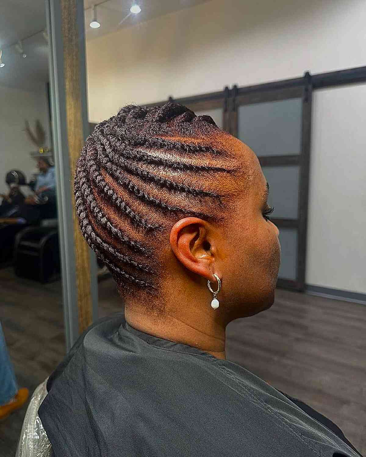 Short Cornrow Braids With Black Coily Texture — Simple Trending Hairstyle
