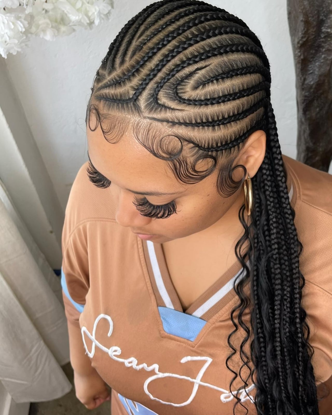 Mid-Back Braids With Blonde Tips And Swirls — Simple Tribal Braids Hairstyles