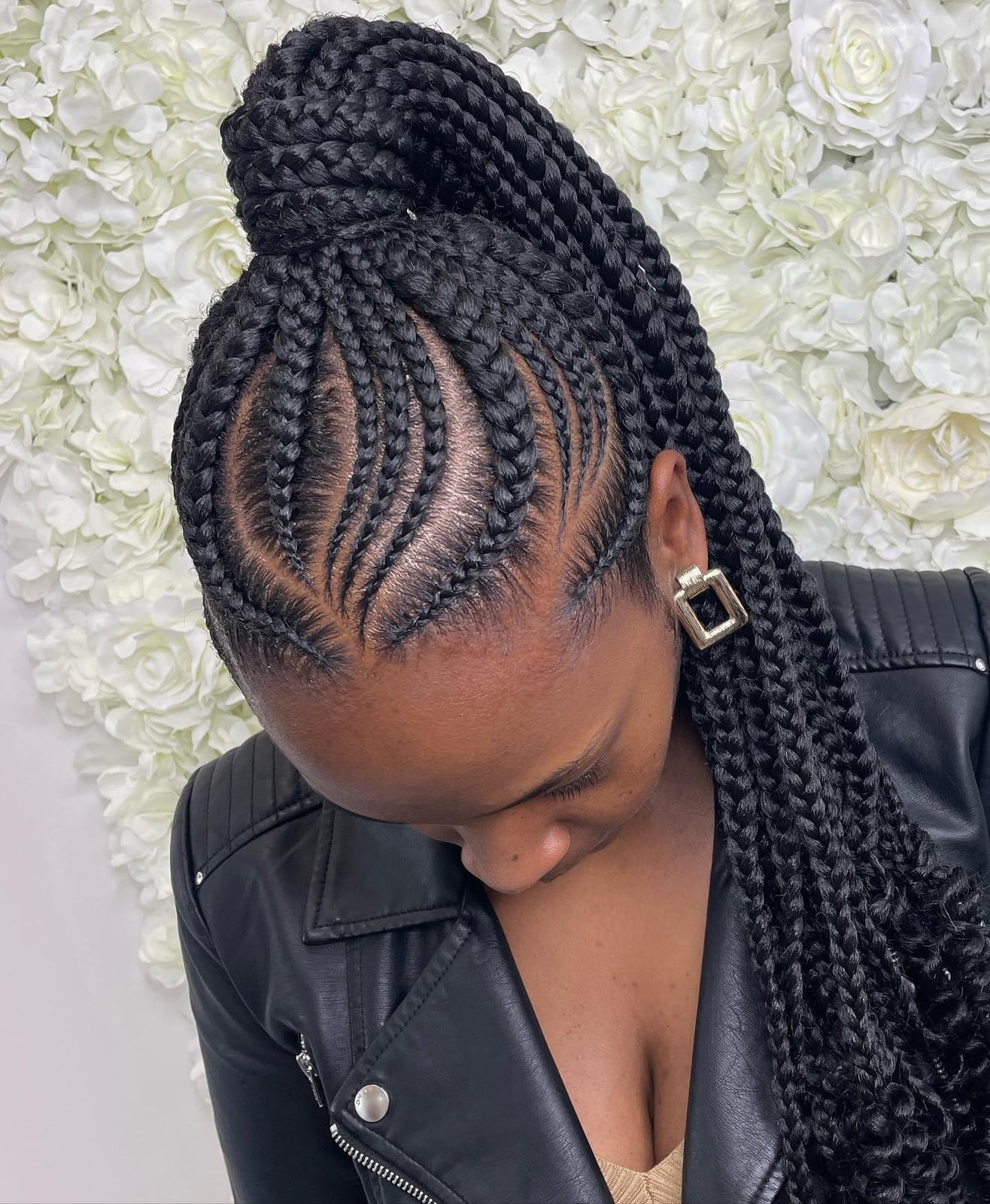 Mid-Back Braids With Black And Blonde Highlights — Simple Tribal Braids Hairstyles