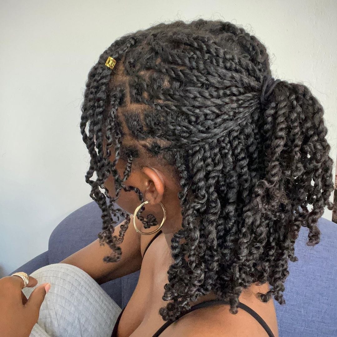 Mini Twists Half-Up Ponytail With Accessory — Simple Twist Hairstyles