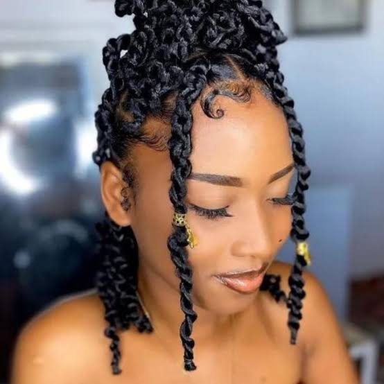 Black Passion Twists With Curly Ends — Simple Twisted Styles
