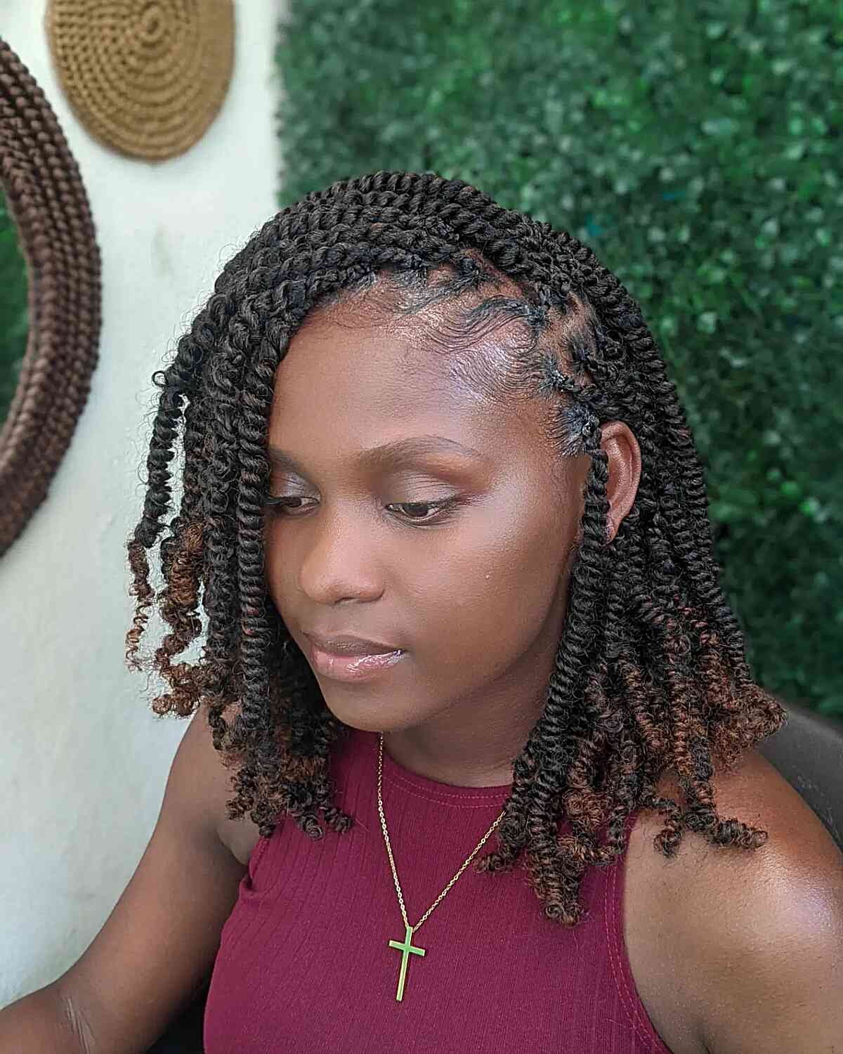 Shoulder Length Twisted Braids With Curls — Simple Twisted Styles